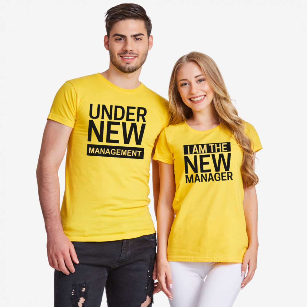 Тениски за двойки в жълто New Manager Тениски за двойки в жълто New Manager