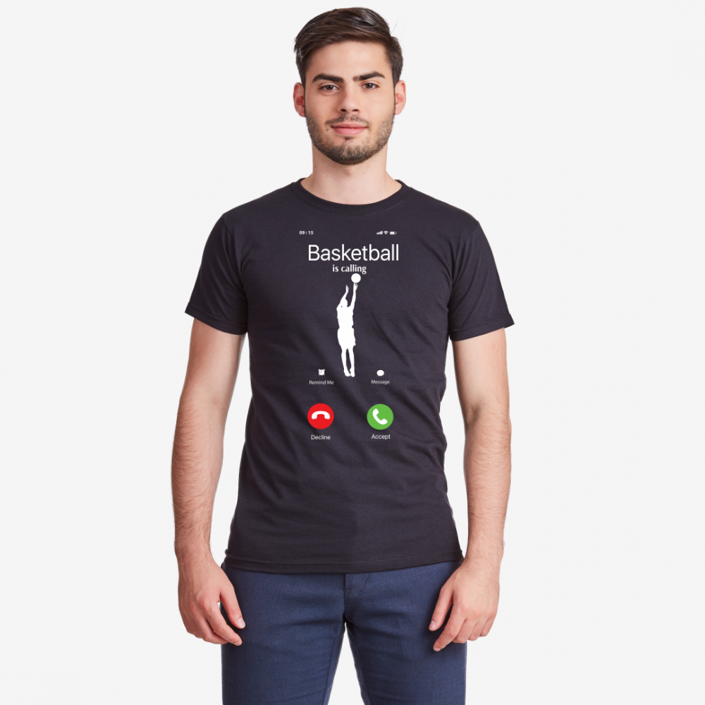 Черна мъжка тениска Basketball is calling Черна мъжка тениска Basketball is calling