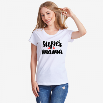 Дамска бяла тениска Super Mama Дамска бяла тениска Super Mama