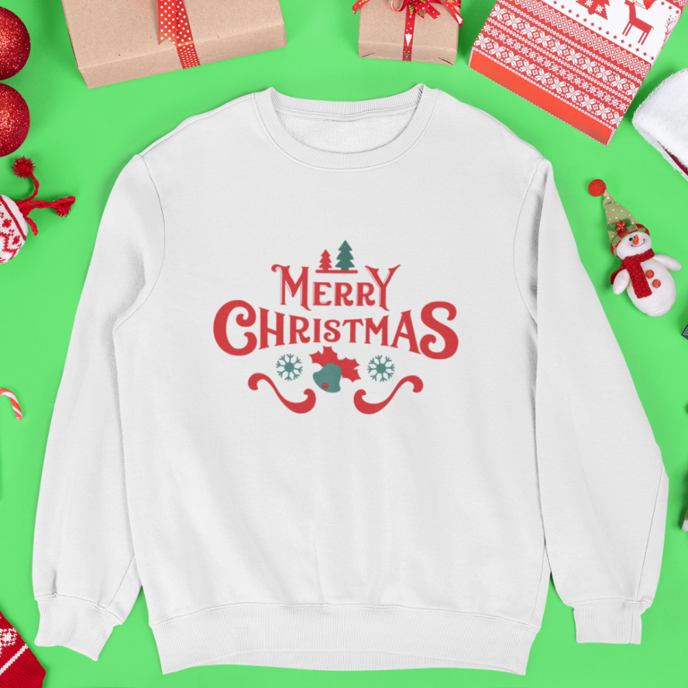 Детска коледна блуза в бяло Merry Christmas Детска коледна блуза в бяло Merry Christmas