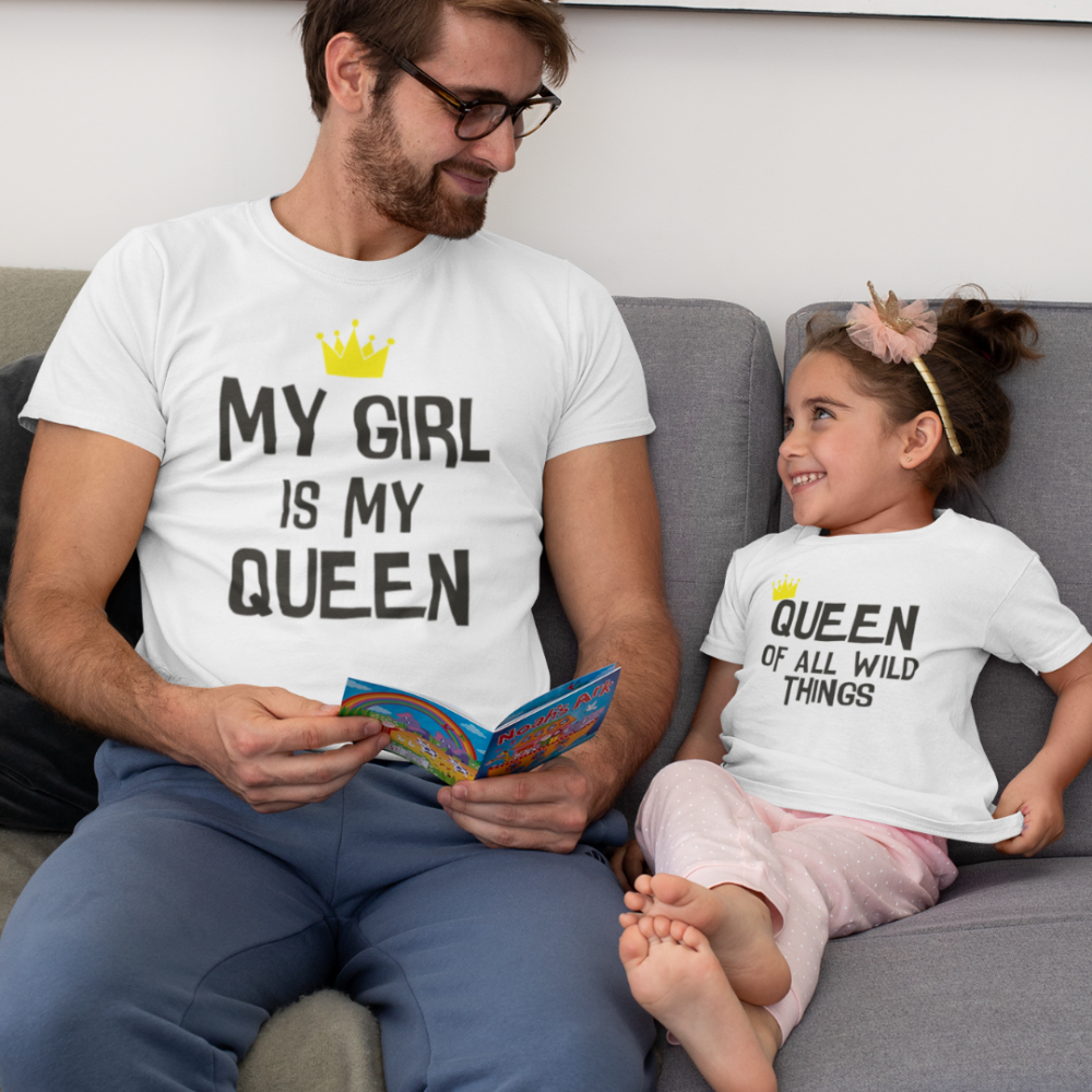 Комплект за баща и дъщеря My Girl Is My Queen Комплект за баща и дъщеря My Girl Is My Queen