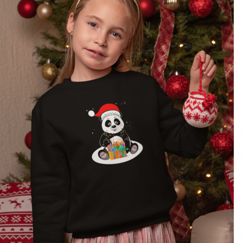 Коледна блуза в размери за деца и възрастни Christmas Panda Коледна блуза в размери за деца и възрастни Christmas Panda