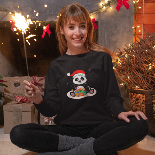 Коледна блуза в размери за деца и възрастни Christmas Panda Коледна блуза в размери за деца и възрастни Christmas Panda