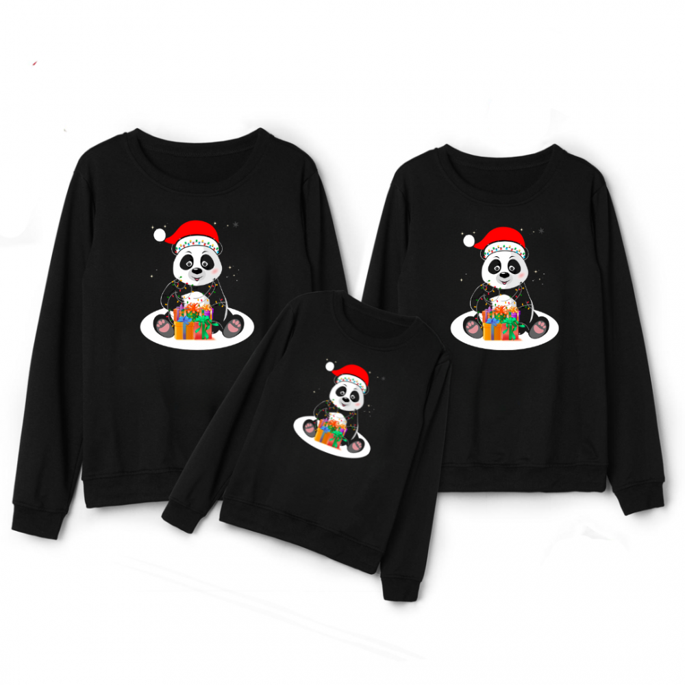 Семеен коледен комплект блузи Christmas Panda Семеен коледен комплект блузи Christmas Panda