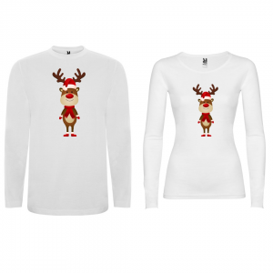 Коледни тениски за двойки Deer