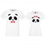 Бели тениски за двойки Sweet Panda