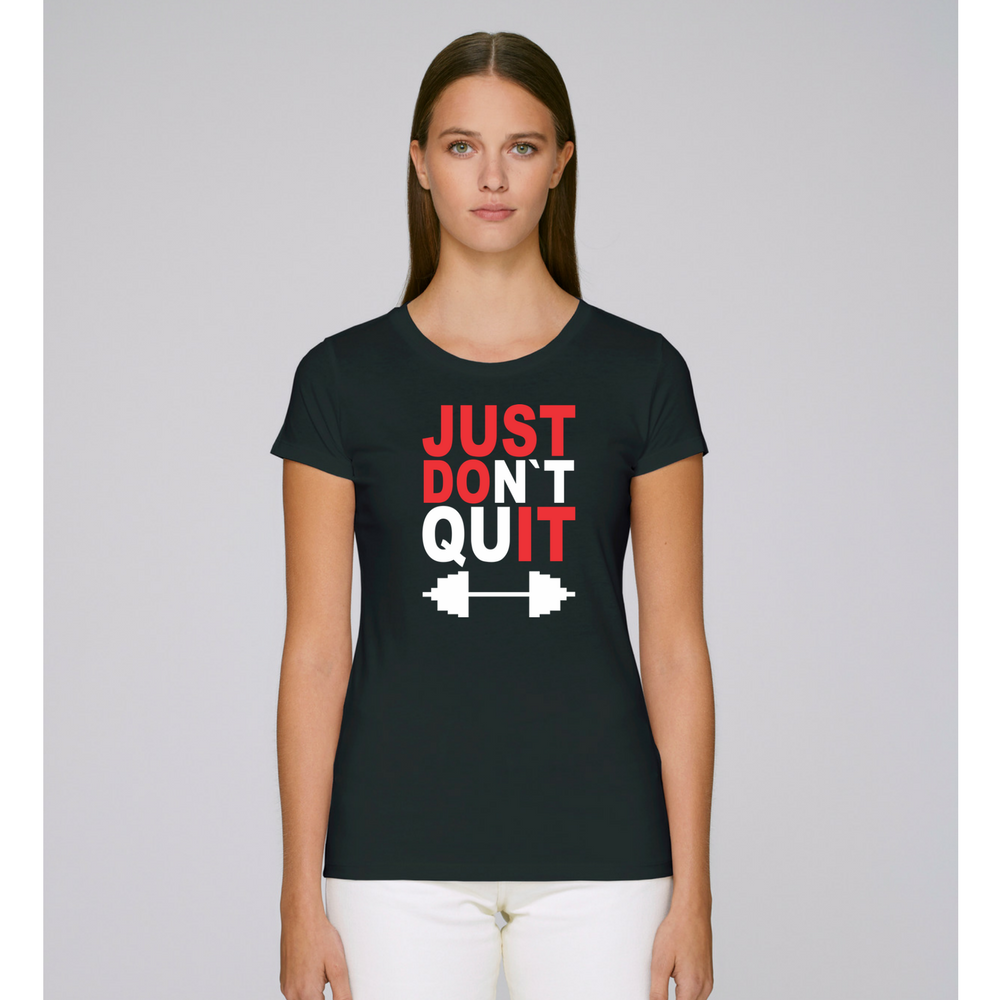 Дамска черна тениска DOn't quIT Дамска черна тениска DOn't quIT
