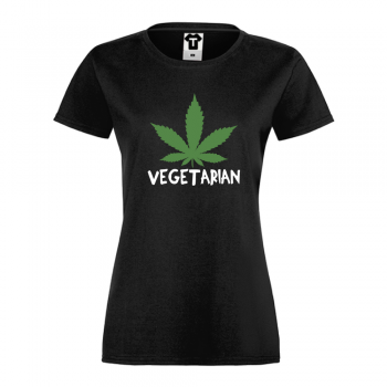Дамска черна тениска Vegetarian Дамска черна тениска Vegetarian
