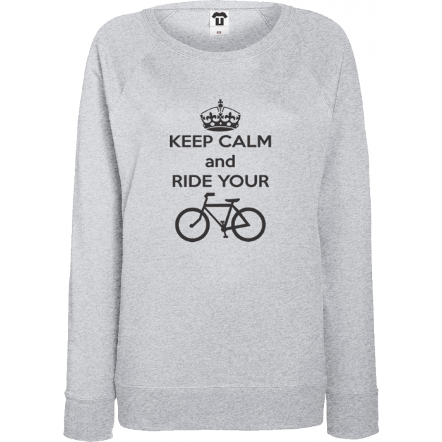 Дамска сива блуза Keep calm and ride your bike Дамска сива блуза Keep calm and ride your bike