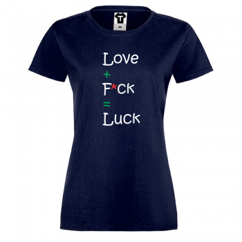Дамска тъмно-синя тениска Like and Luck Дамска тъмно-синя тениска Like and Luck