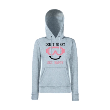 Дамски сив суитчър Don't worry ski happy