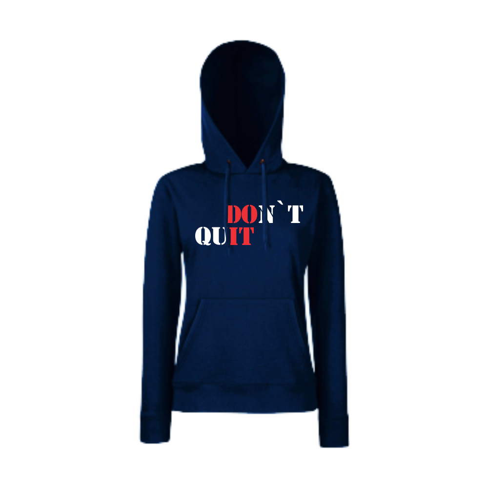 Дамски тъмно-син суитчър DOnt quIT Дамски тъмно-син суитчър DOn't quIT