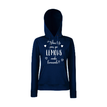 Дамски тъмно-син суитчър When life gives you lemons make lemonade Дамски тъмно-син суитчър When life gives you lemons make lemonade