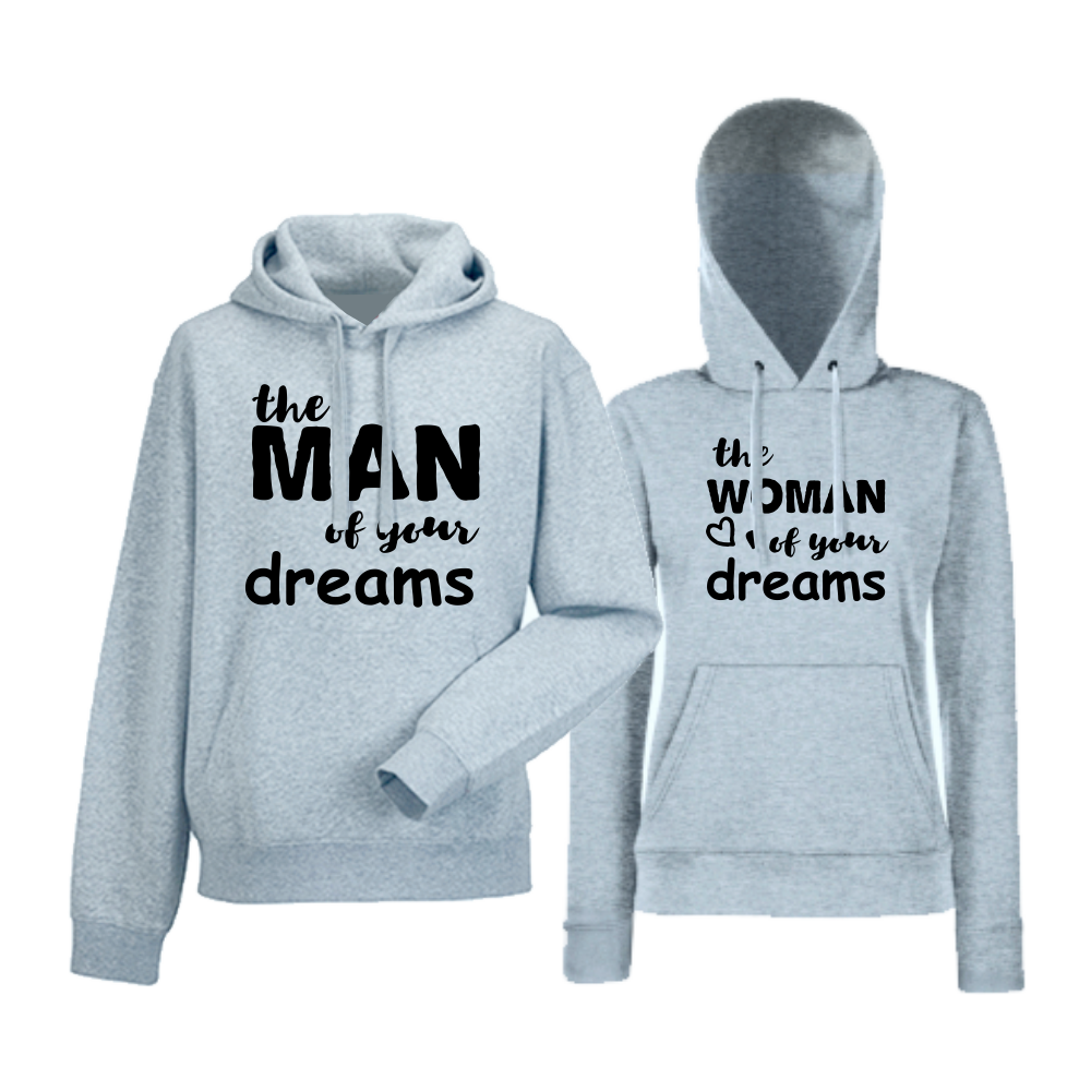 Комплект сиви суитчери за двойки The man of your dreams Комплект сиви суитчери за двойки The man of your dreams