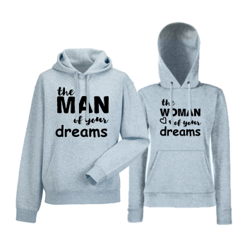Комплект сиви суитчери за двойки The man of your dreams Комплект сиви суитчери за двойки The man of your dreams