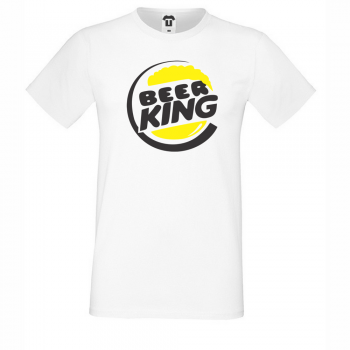 Мъжка бяла тениска BEER KING Мъжка бяла тениска BEER KING