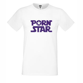 Мъжка бяла тениска P*rn Star Мъжка бяла тениска P*rn Star