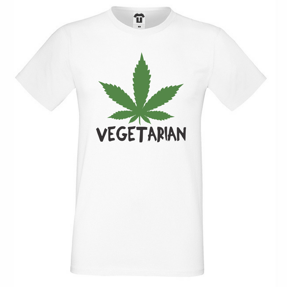Мъжка бяла тениска Vegetarian Мъжка бяла тениска Vegetarian