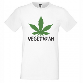 Мъжка бяла тениска Vegetarian Мъжка бяла тениска Vegetarian