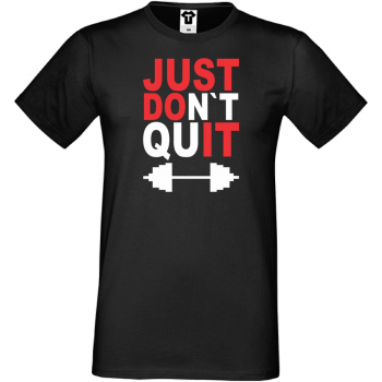 Мъжка черна тениска JUST don't quit