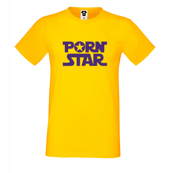 Мъжка жълта тениска P*rn Star