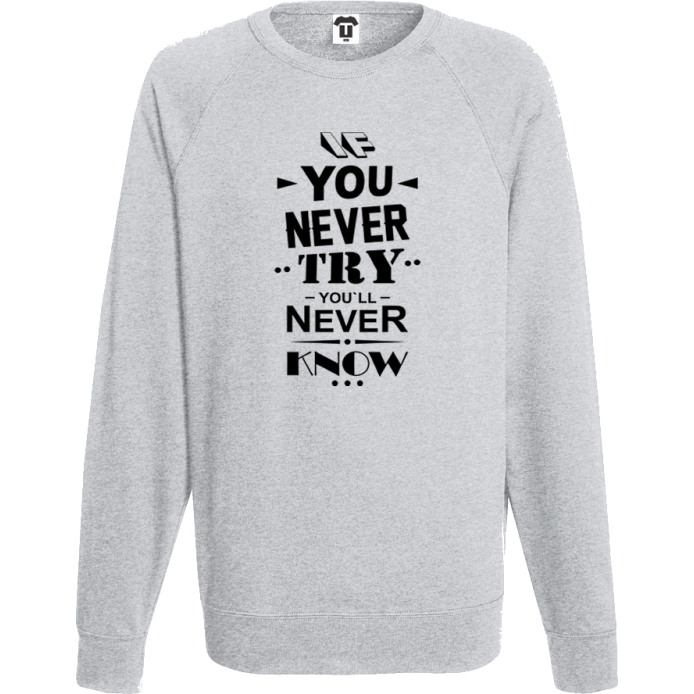 Мъжка сива блуза If you never try You will never know Мъжка сива блуза If you never try You will never know