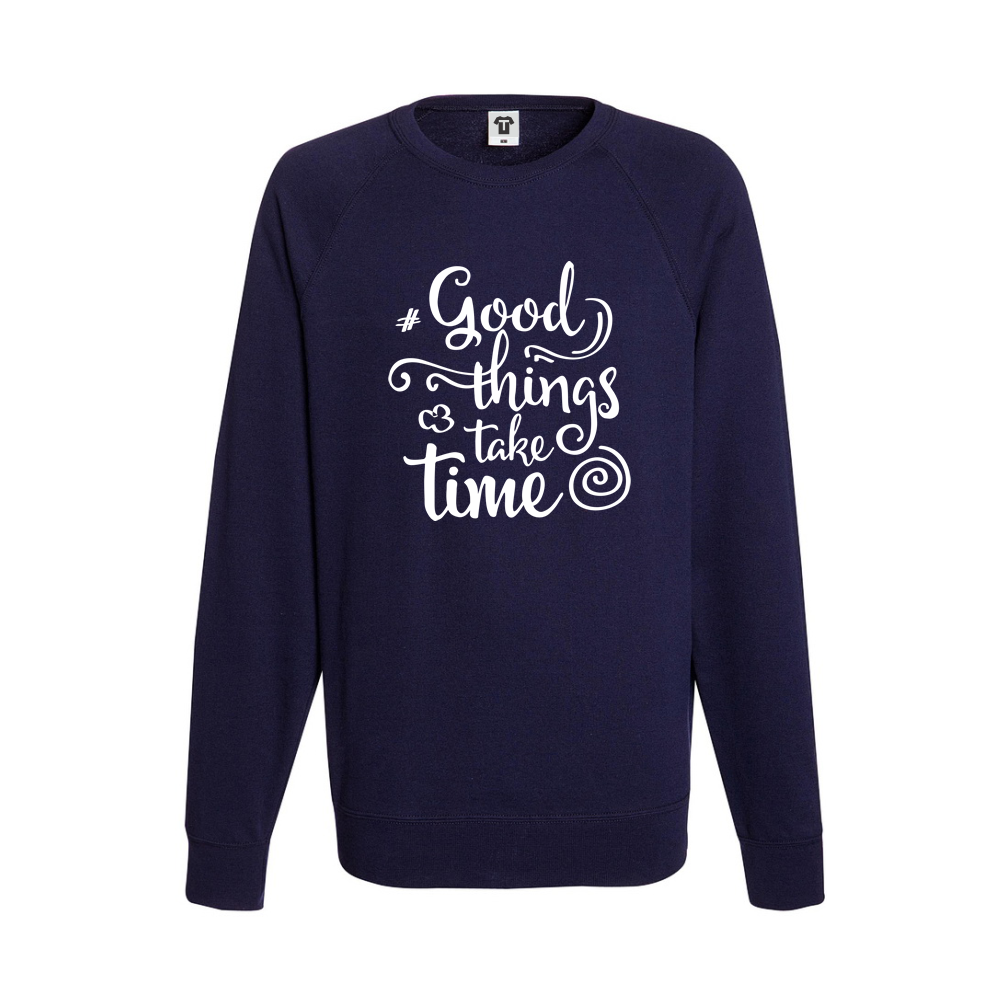 Мъжка тъмно-синя блуза Good things take time