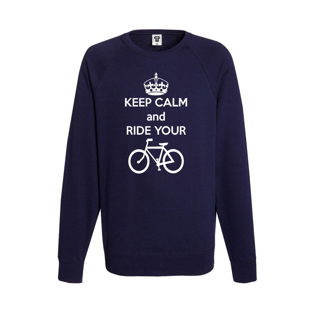 Мъжка тъмно-синя блуза Keep Calm and ride your bike Мъжка тъмно-синя блуза Keep Calm and ride your bike
