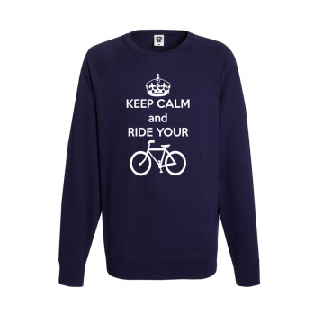 Мъжка тъмно-синя блуза Keep Calm and ride your bike Мъжка тъмно-синя блуза Keep Calm and ride your bike