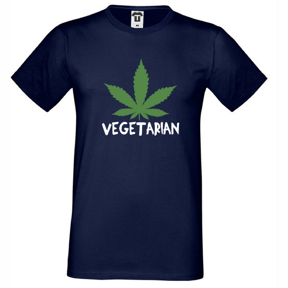 Мъжка тъмно-синя тениска Vegetarian