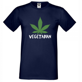 Мъжка тъмно-синя тениска Vegetarian Мъжка тъмно-синя тениска Vegetarian