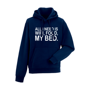Мъжки тъмно-син суитчър I need WiFi, food and my bed