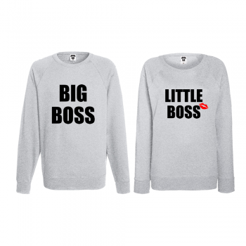 Комплект сиви блузи за двойки Big and Little Boss Комплект сиви блузи за двойки Big and Little Boss