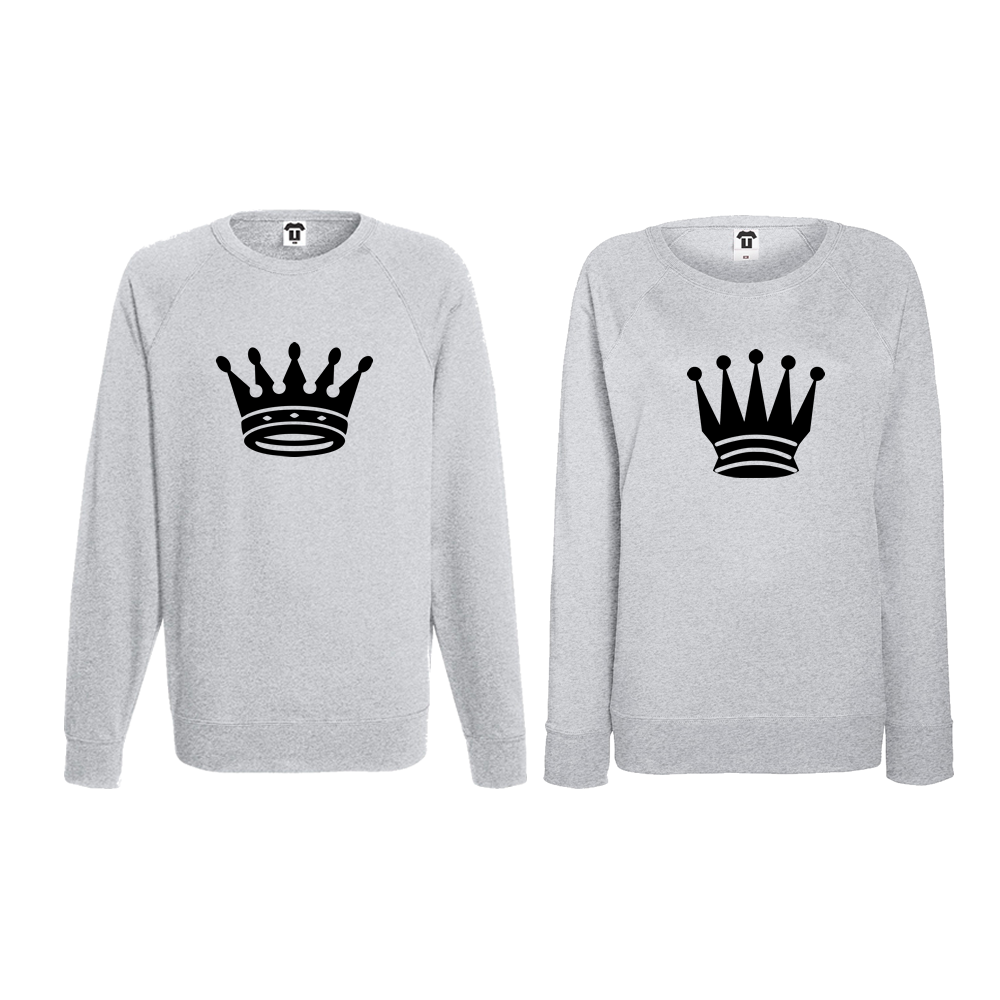 Комплект сиви блузи за двойки Big Crowns