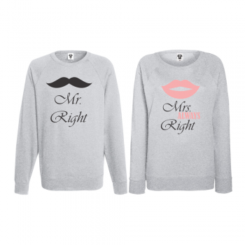 Комплект сиви блузи за двойки Mr Always Right Комплект сиви блузи за двойки Mr Always Right