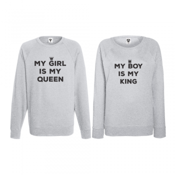 Комплект сиви блузи за двойки My Boy is My King Комплект сиви блузи за двойки My Boy is My King