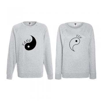 Комплект сиви блузи за двойки Yin Yang Комплект сиви блузи за двойки Yin Yang