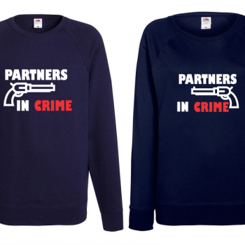 Комплект тъмно-сини блузи за двойки Partners in Crime Комплект тъмно-сини блузи за двойки Partners in Crime