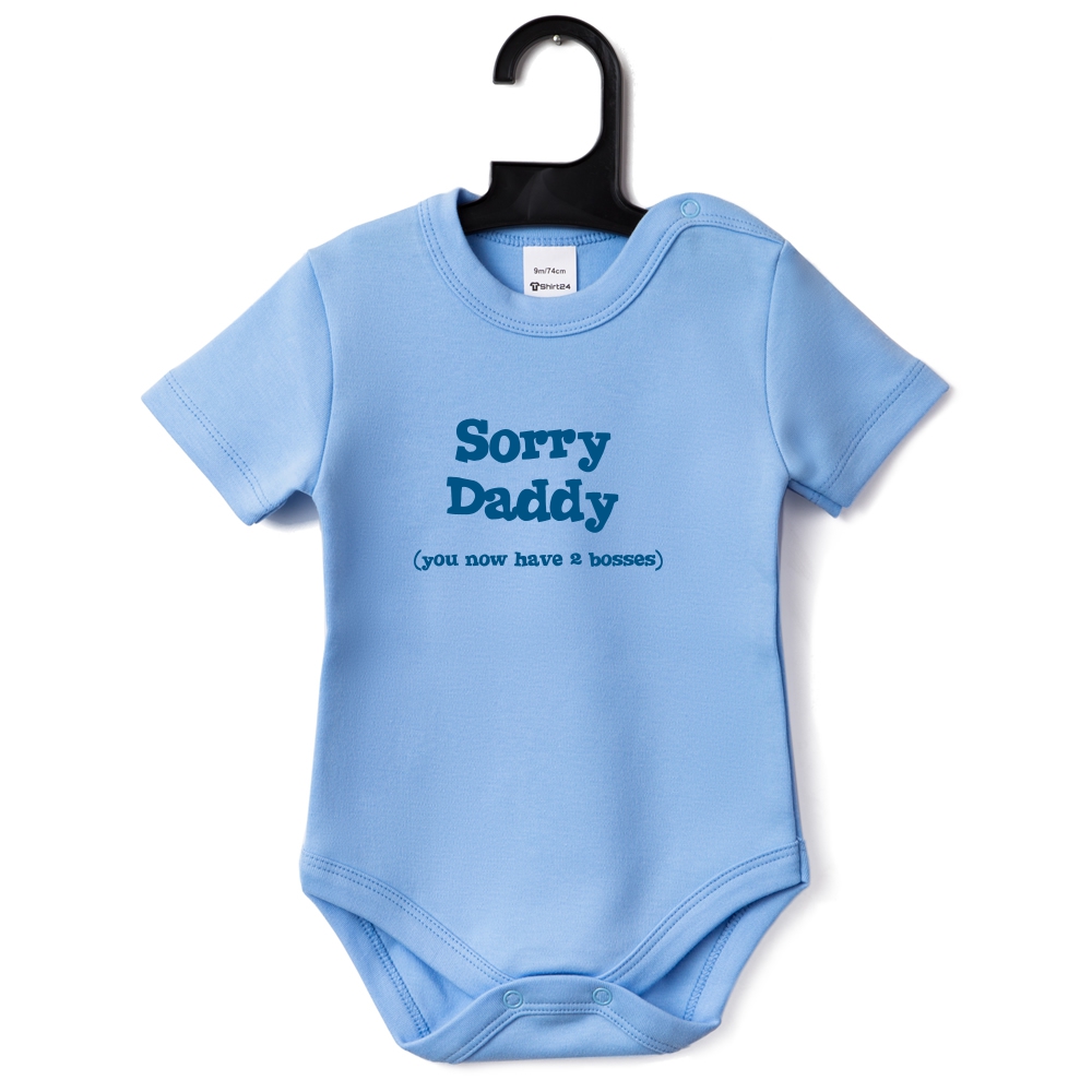 Светло-синьо бебешко боди Sorry Daddy Светло-синьо бебешко боди Sorry Daddy