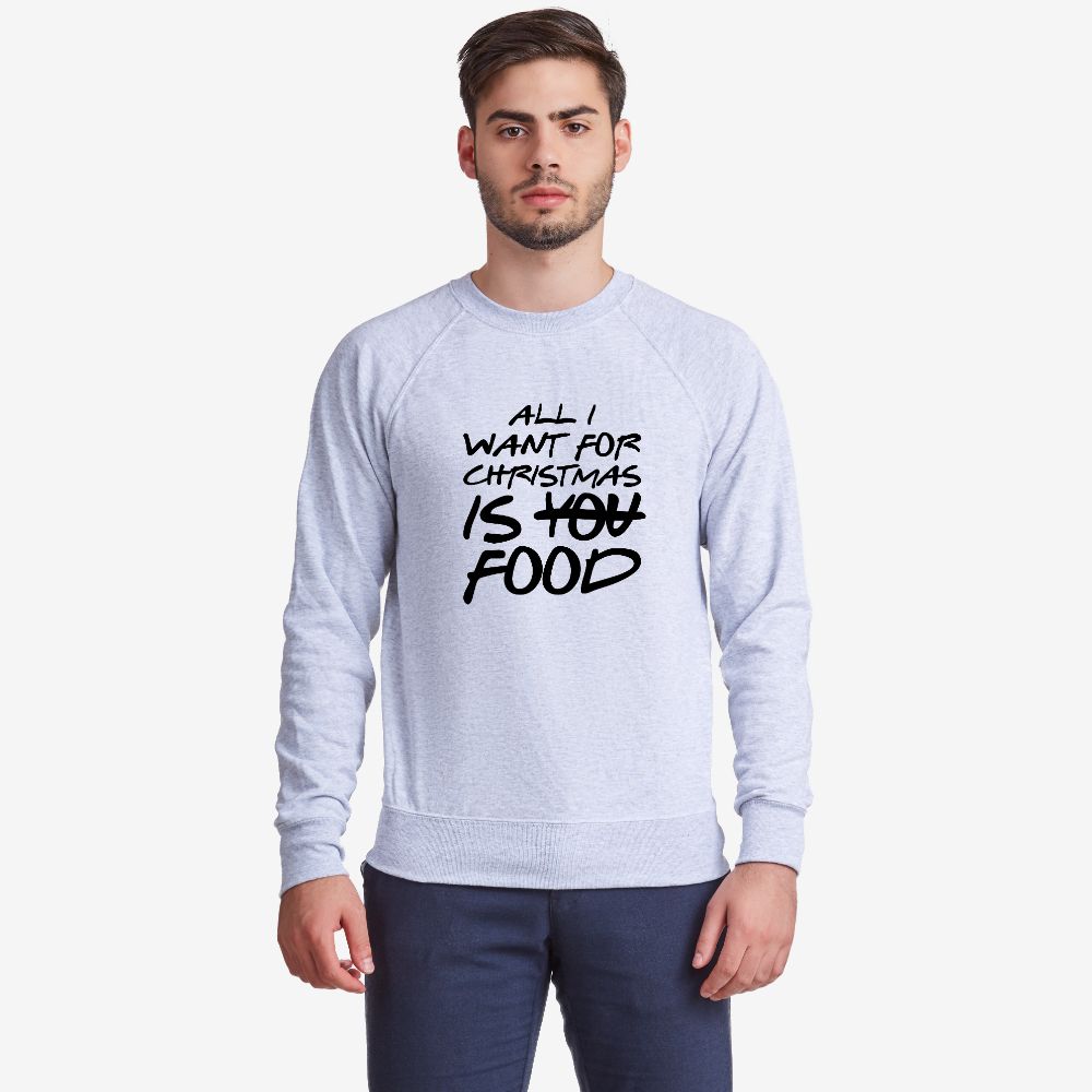 Мъжка тъмно-синя или сива блуза All I want for Christmas is food Мъжка тъмно-синя или сива блуза All I want for Christmas is food