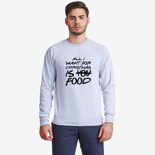 Мъжка тъмно-синя или сива блуза All I want for Christmas is food Мъжка тъмно-синя или сива блуза All I want for Christmas is food