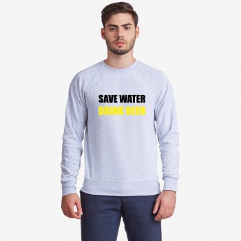 Мъжка сива блуза Save Water Drink Beer Мъжка сива блуза Save Water Drink Beer