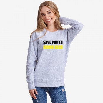 Дамска сива блуза Save water Drink Beer