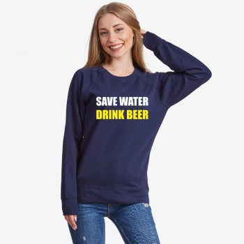 Дамска тъмно-синя блуза Save water Drink Beer