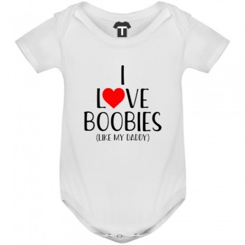 Бебешко боди в различни цветове I love boobies Бебешко боди в различни цветове I love boobies