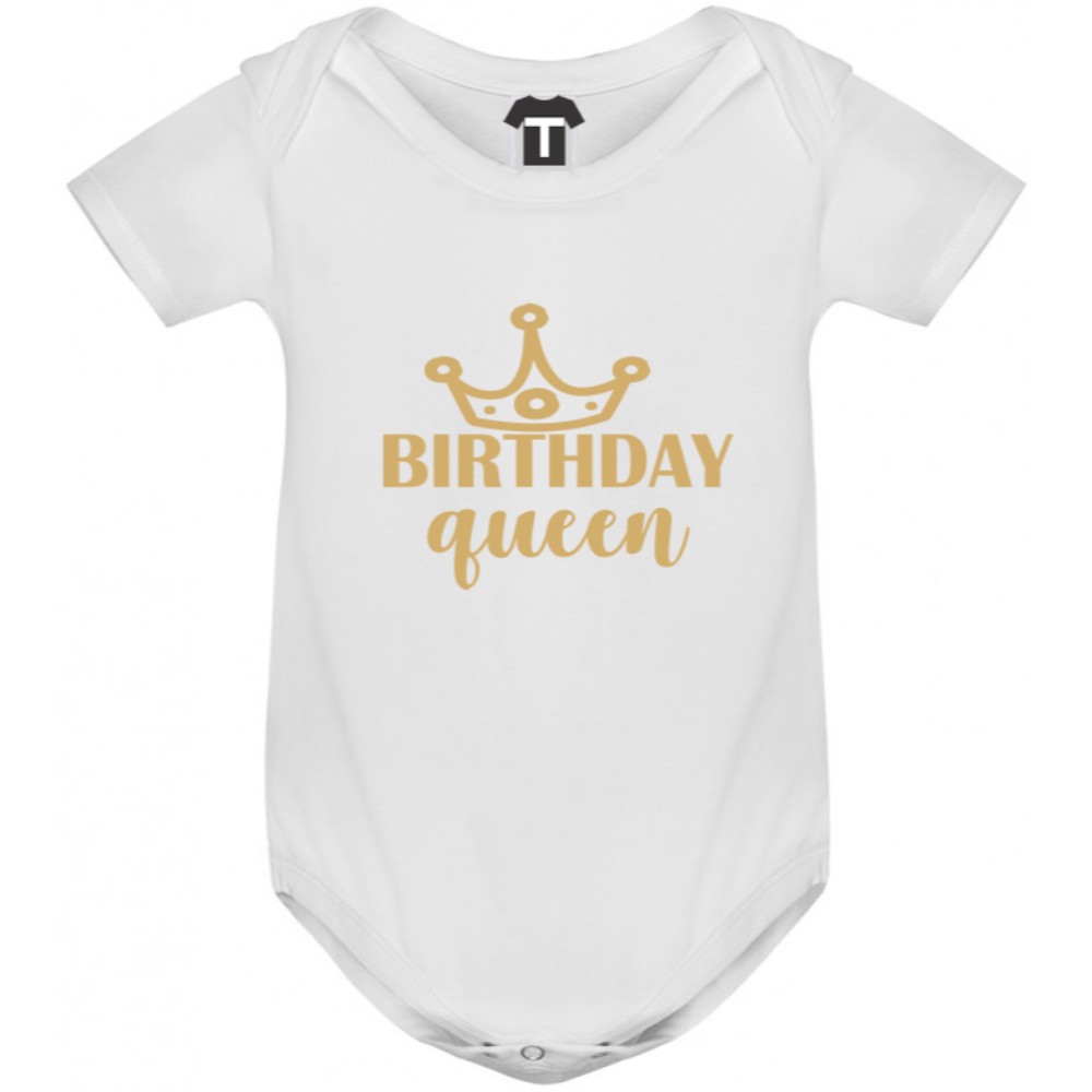 Бяло бебешко боди Birthday Queen Бяло бебешко боди Birthday Queen