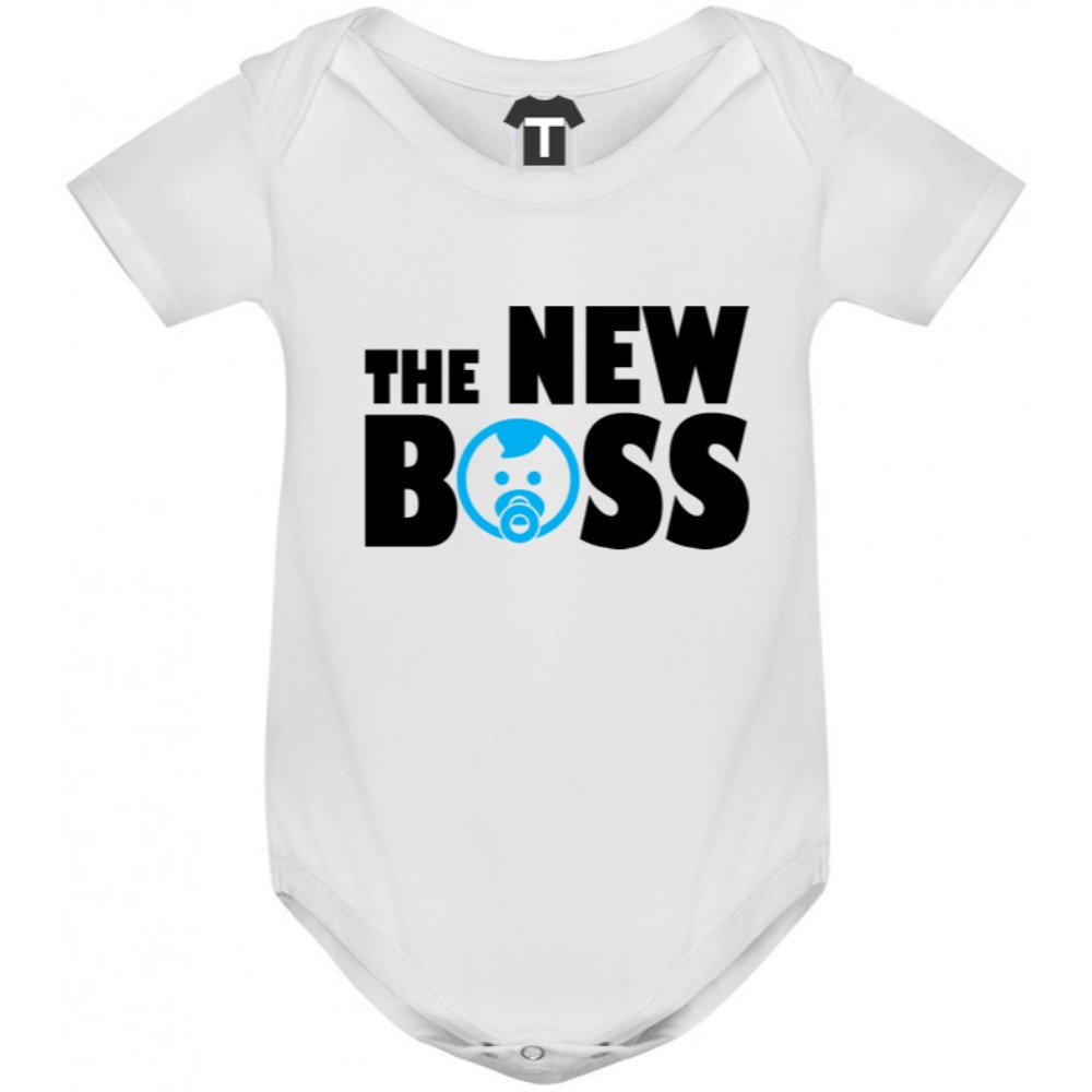 Бяло бебешко боди The New Boss