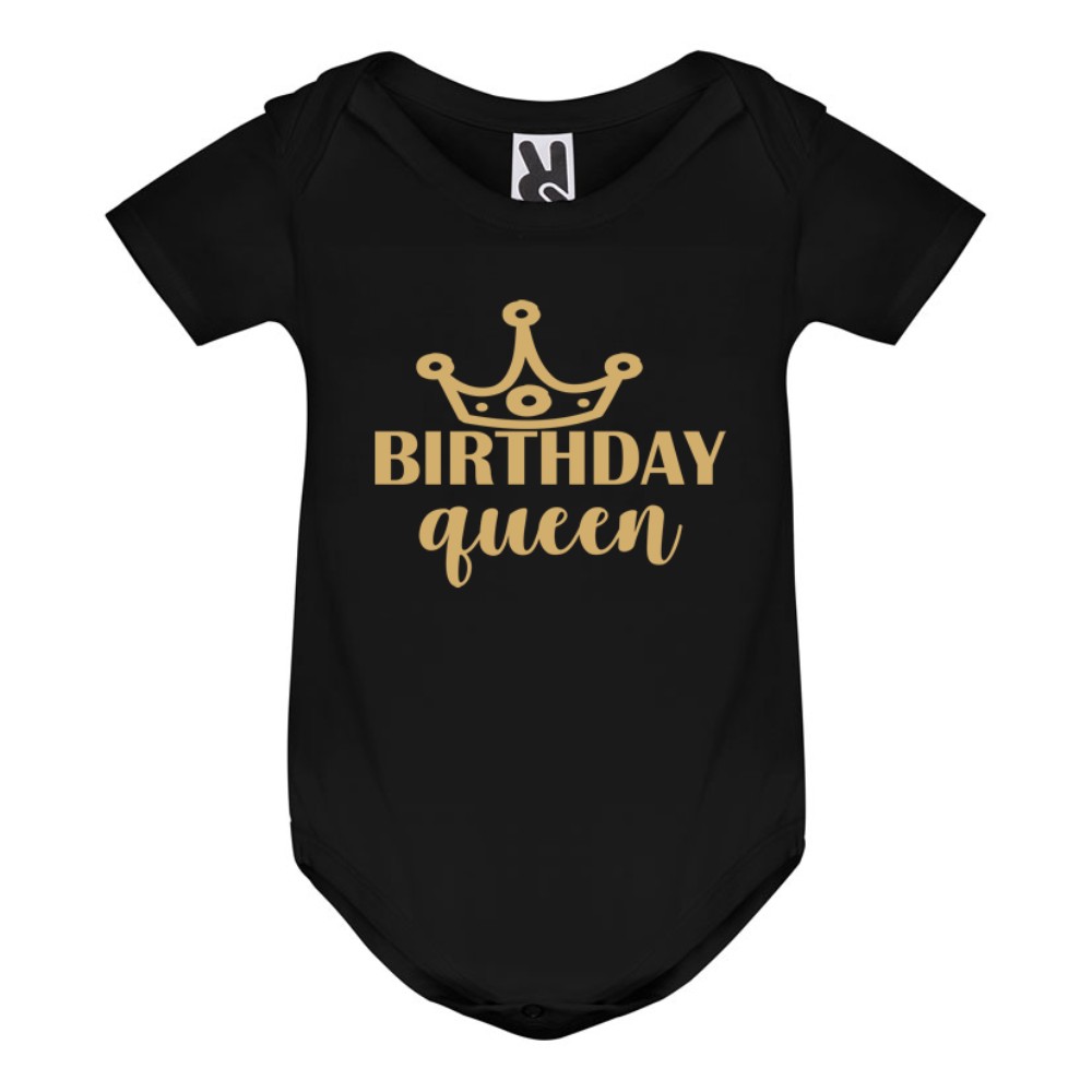 Черно бебешко боди Birthday Queen Черно бебешко боди Birthday Queen