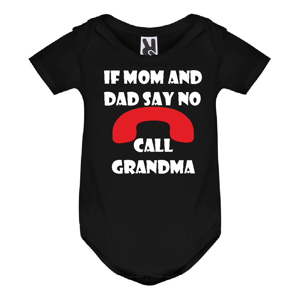 Черно бебешко боди Call Grandma Черно бебешко боди Call Grandma