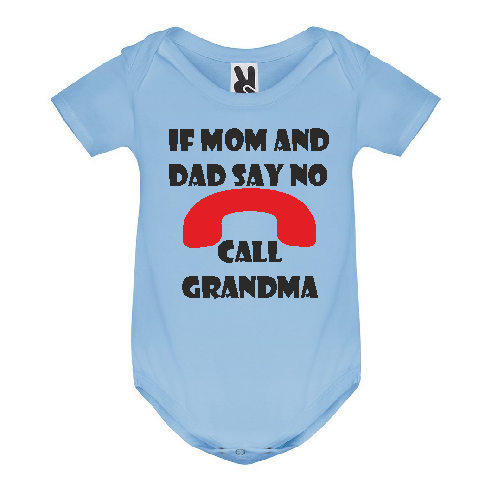 Синьо бебешко боди Call Grandma